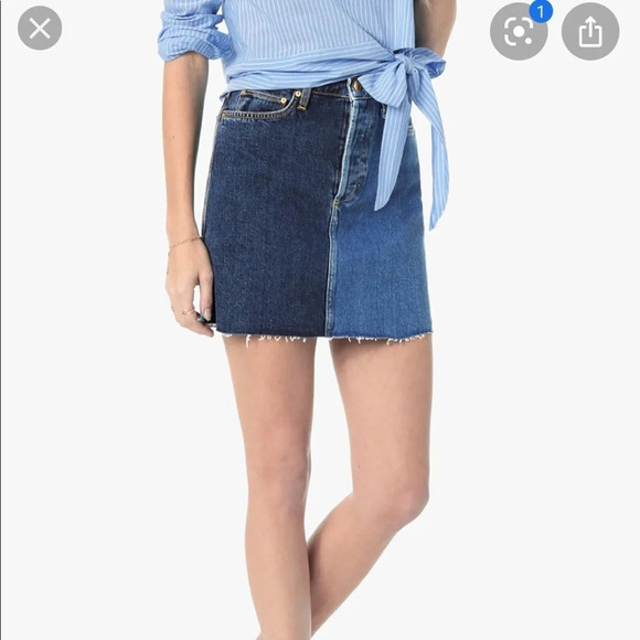 NWT JOES JEANS BELLE TWO TONED DENIM SKIRT - Picture 3 of 7